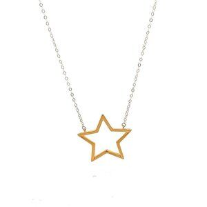 18K Gold Necklace Chain Cable Link Star Pendant 1.37 grams